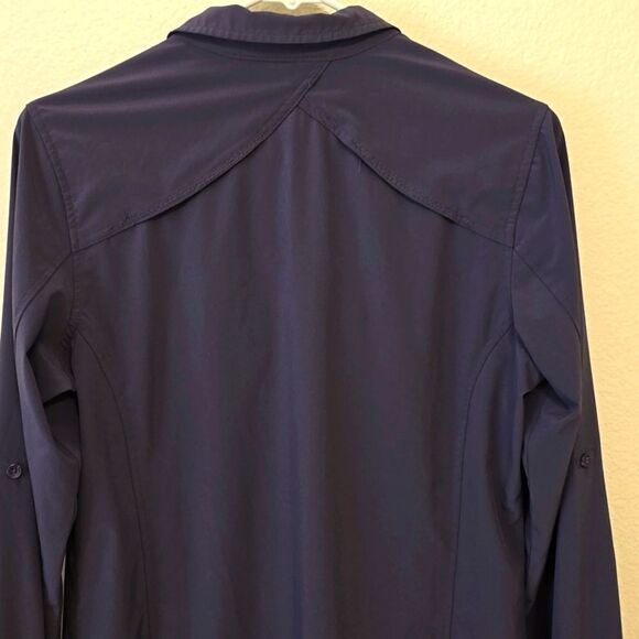 ExOfficio Button Up Shirt Vented Long Sleeve Sz M  Purple Women's Zip Po… - Picture 4 of 11